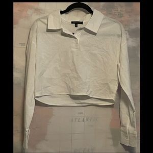 Pacsun Kylie & Kendall collared cropped white shirt. New with tags